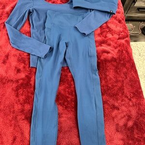 Z by Zobha 3 piece workout outfit High-Rise Sculpting Leggings royal Blue S/M